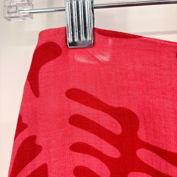 Hyacinth House Cozumel Pink Red Coral Reef Print Fringe Hem Midi Skirt XXS - Picture 8 of 16